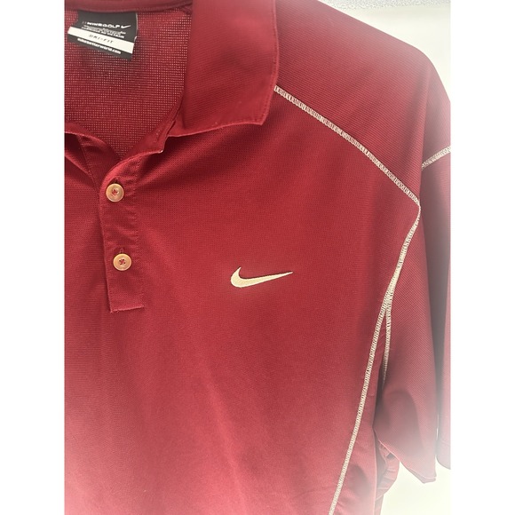 Nike Golf Dri-FIT Polo Shirt Men's XL Short Sleeve Burgundy Polyester - Picture 3 of 8